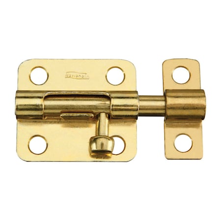 National Hardware National Hardware 2-1/2 in. L Brass-Plated Steel Barrel Bolt 1 pk N151-480
